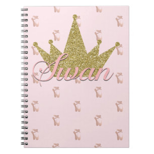 Schwanenprinzessin Gold Glitter Krone Glamour Notizblock
