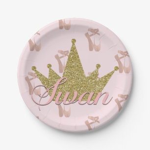 Schwanenprinzessin Gold Glitter Krone Glamour Pappteller