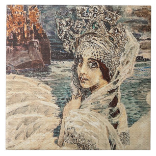 Schwanenprinzessin Vrubel-Malerei im Stil der Bell Fliese