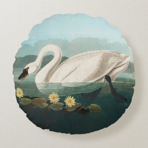Schwanenschwäne Rundes Kissen