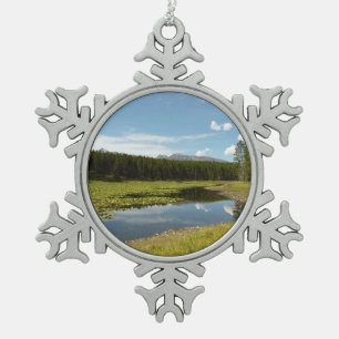 Schwanensee I im Grand Teton National Park Schneeflocken Zinn-Ornament