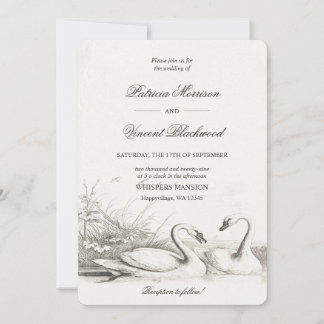 Schwanensee-Liebes-Hochzeitseinladung Einladung
