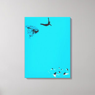 Schwanentauchung Leinwanddruck