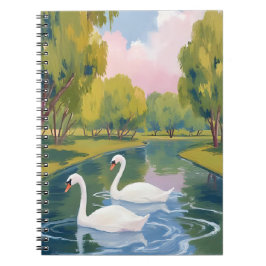 Schwanenteich Boston Common Massachusetts Aquarell Notizblock