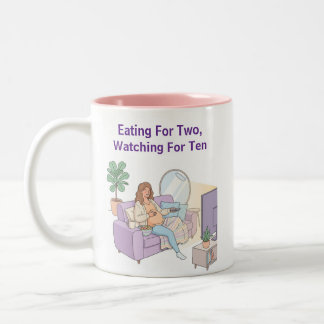 Schwanger für Zwei, Warten auf Zehn Lustige Schwan Zweifarbige Tasse