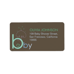 Schwanger mit Baby-Blau-Typografie-Duschen-Adresse Adressaufkleber