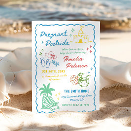 Schwanger & Poolparty Sommer-Baby-Party Einladung