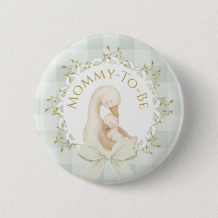 Schwanger werden Silly Goose Sage Grün Baby-Party Button