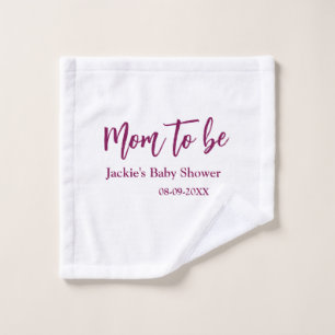 Schwangere Babyparty Name Datum rosa einfach minim Waschlappen