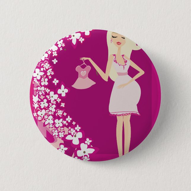 schwangere Blondine Button (Vorderseite)