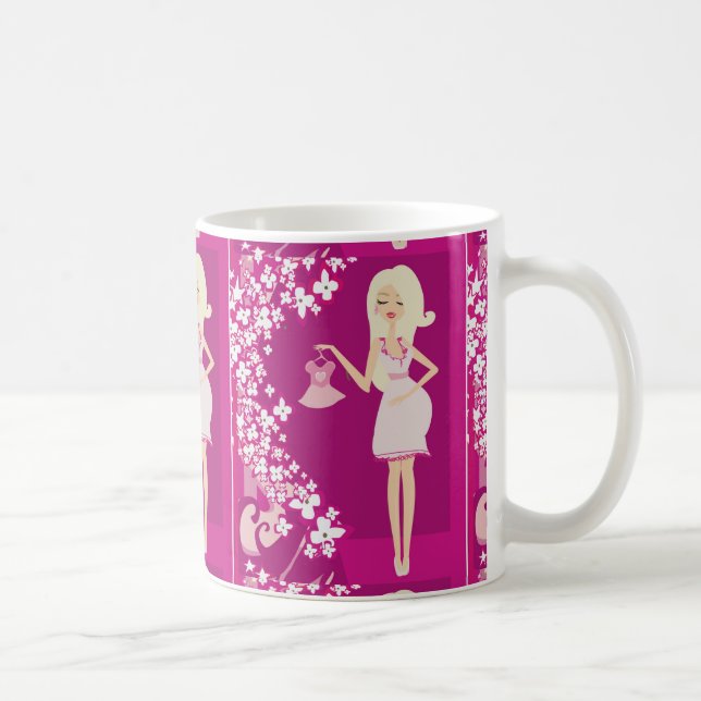 schwangere Blondine Kaffeetasse (Rechts)
