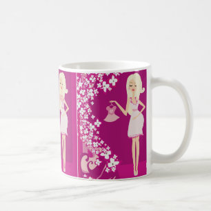 schwangere Blondine Kaffeetasse