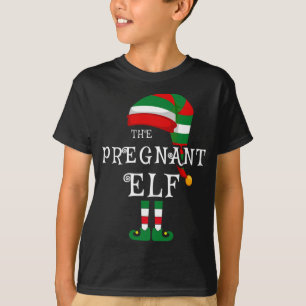 Schwangere Elf Familie Weihnachten Matching Pajama T-Shirt