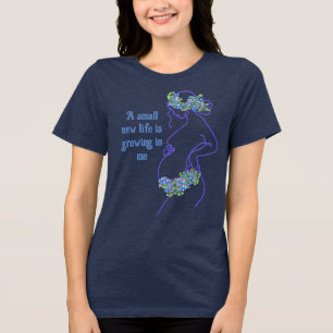 Schwangere Frau Silhouette mit Zitat  Tri-Blend Shirt