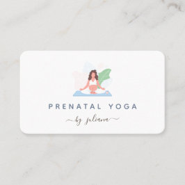 Schwangere Frau Yoga Instruktorin Minimalistisch B Visitenkarte