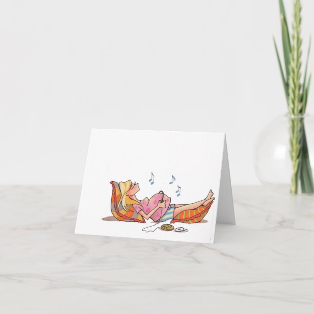 Schwangere Frauen-Musik Notecard Karte (Vorderseite)