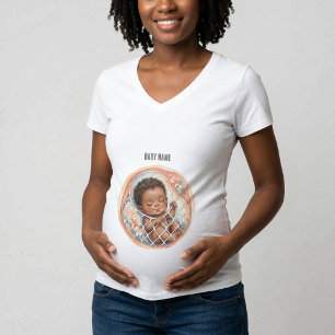 schwangere - Fügen Sie den Namen Ihres Babys hinzu T-Shirt