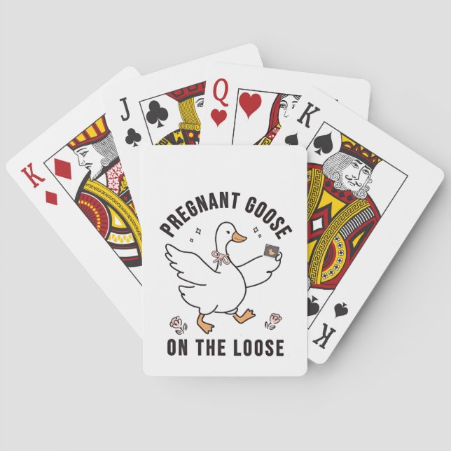 Schwangere Gans auf dem Lose Pregnancy Goose Bird Spielkarten (Rückseite)