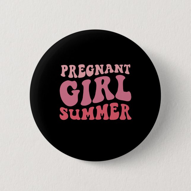 Schwangere Girl Summer Button (Vorderseite)