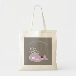 Schwangere Lila Mommy Whale Twin Girls Baby Shower Tragetasche