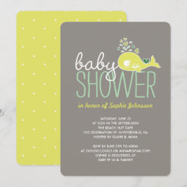 Schwangere Limone Whale Twins Boy & Girl Baby Show Einladung