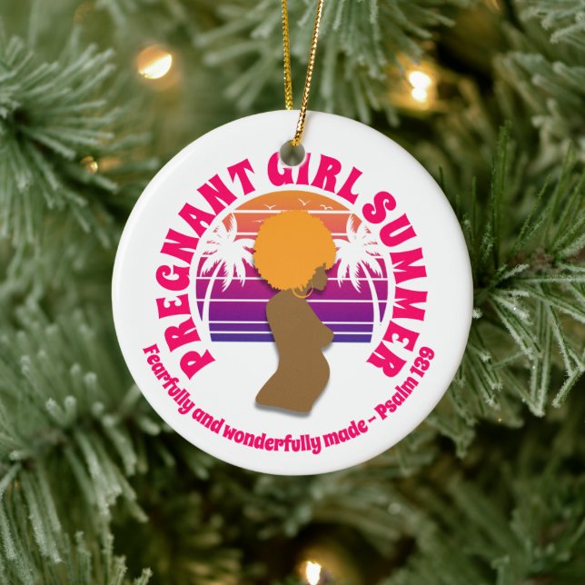 SCHWANGERE MÄDCHEN Christlicher SOMMER Bibelverse Keramik Ornament (Baum)