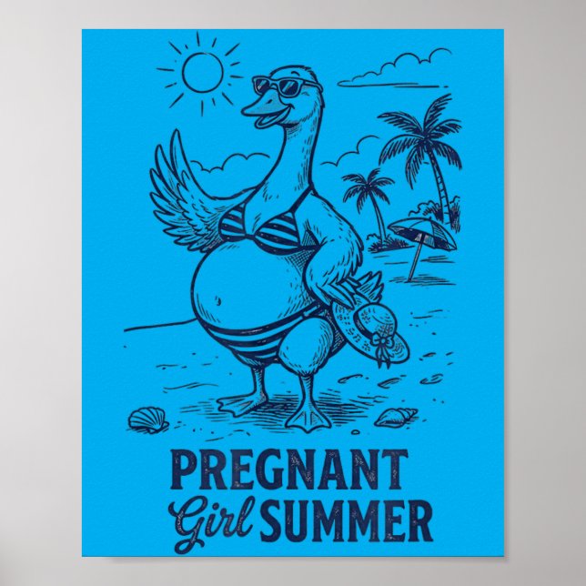 Schwangere Mädchen Sommer Gans Poster (Vorne)