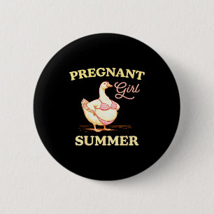 Schwangere Mädchen Sommer lustige Babyparty-Ankünd Button