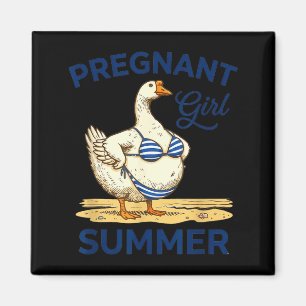 Schwangere Mädchen Sommer lustiges Gänse-Shirt süß Magnet