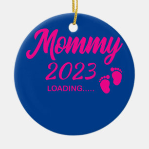 Schwangere Mama 2023 Schwangerschaftsankündigung W Keramik Ornament