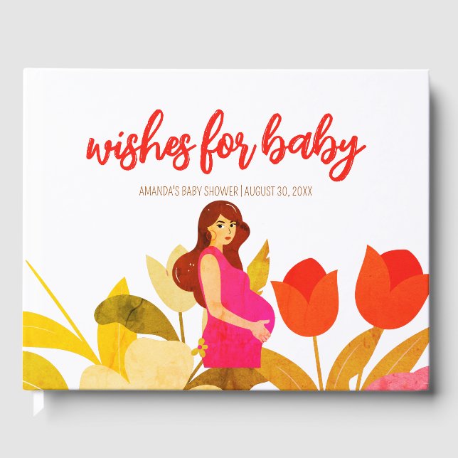 Schwangere Mama Babydusche Gästebuch (Vorderseite)