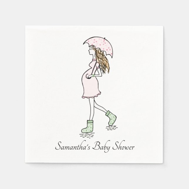 Schwangere Mama Babydusche Serviette (Vorderseite)