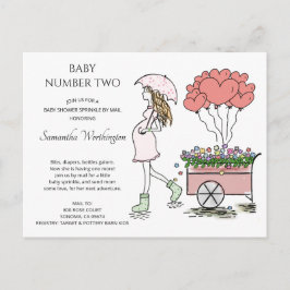 Schwangere Mama Pink Baby Sprinkle Dusche per Post Einladungspostkarte