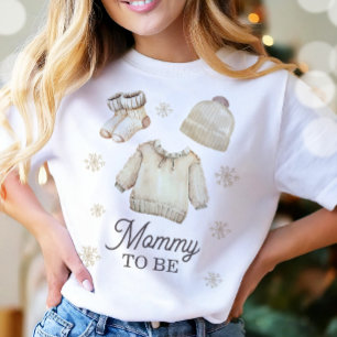 Schwangere Mama Winter-Baby-Party T-Shirt