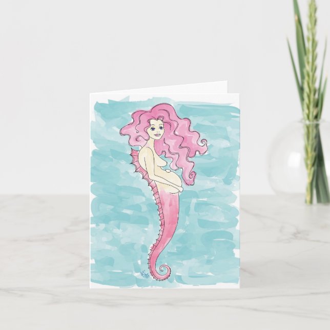 schwangere Meerjungfrau notecards Karte (Vorderseite)