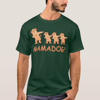 Schwangere Mutter Drillinge Hund Freund T-Shirt