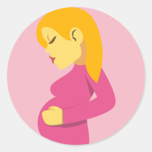 Schwangere Mutter Emoji Runder Aufkleber