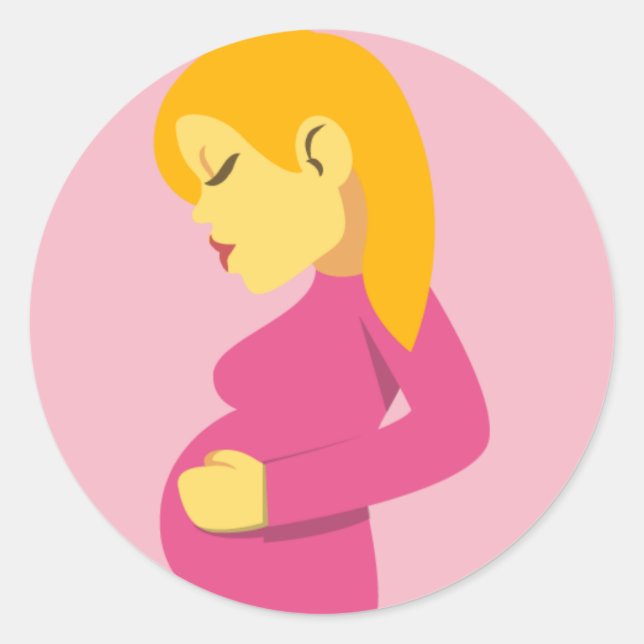 Schwangere Mutter Emoji Runder Aufkleber (Vorderseite)