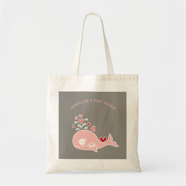 Schwangere Pink Mommy Whale Girl Baby Showbeutel Tragetasche (Vorne)