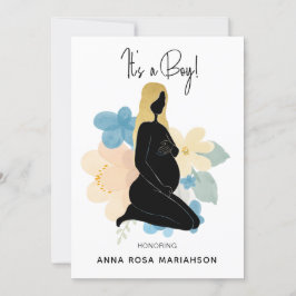 *~* Schwangere Schwarze Gold Baby Shower Boy Einladung