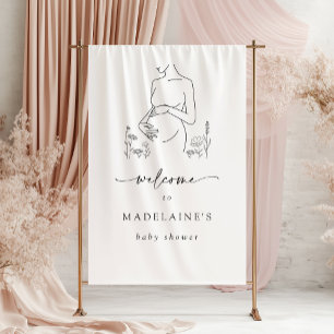 Schwangere Silhouette Minimalistisch Babydusche Wi Banner