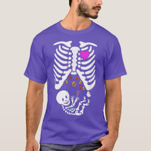 Schwangere Skeleton Halloween Mama Baby Boy mit Ca T-Shirt