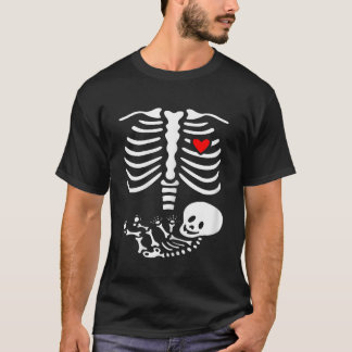 Schwangere Skelettkostüme Halloween-Shirt T-Shirt