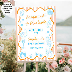 Schwangere und poolside Sommer-Poolparty-Baby-Part Poster