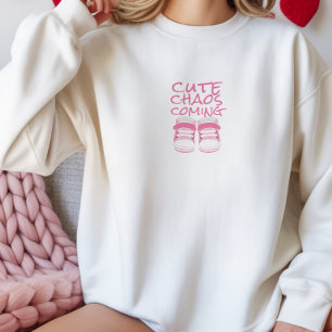 Schwangerer erster Muttertag hellrosa Babyschuhe Sweatshirt