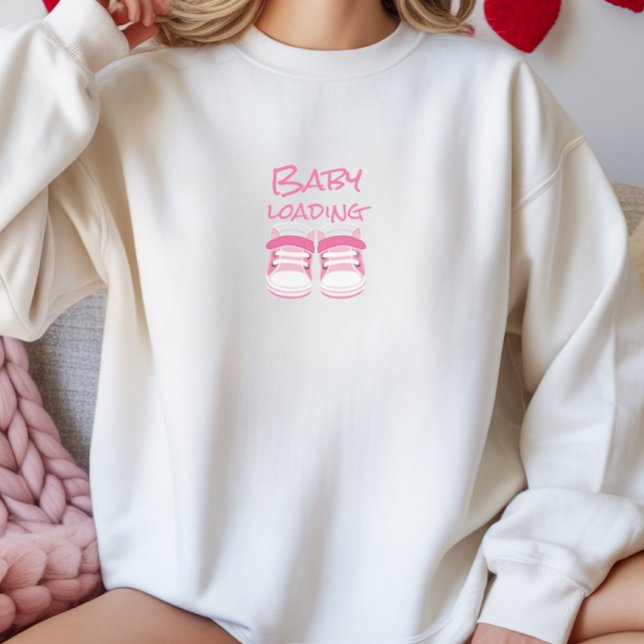 Schwangerer Muttertag hellrosa Babyschuhe Sweatshirt (Von Creator hochgeladen)