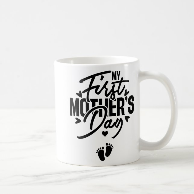 Schwangerschaft am ersten Muttertag Ankündigung de Kaffeetasse (Rechts)