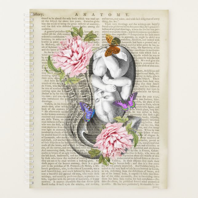 Schwangerschaft Anatomie Blumenkunst Planer (Vorderseite)