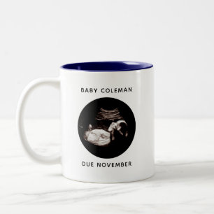 Schwangerschaft Ankündigung Baby Boy Sonogram Foto Zweifarbige Tasse