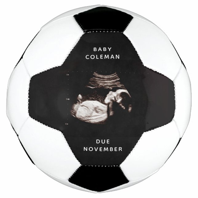 Schwangerschaft Ankündigung Baby Sonogram Foto Fußball (Vorderseite)